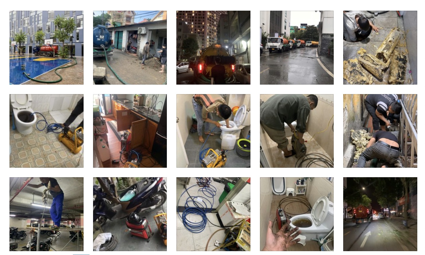 Tổng hợp hình ảnh dịch vụ thông tắc cống, hút bể phốt, thông tắc bồn cầu của URENCO tại Hà Nội